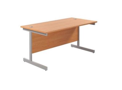 Light wooden effect desk and pedestal