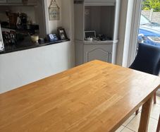 Oak Finish Solid Wood Dining  Table58 1/2 L x 35" W