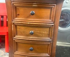 Rustic 3-Drawer Wooden Bedside Table / Locker