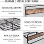 King Bed Frame with Headboard,Oval-Shaped Image 2