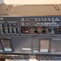 From 1986 SONY CFS-W350L Stereo Radio Double Cassette Recorder, working perfect.