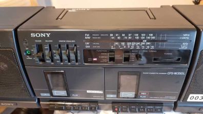 From 1986 SONY CFS-W350L Stereo Radio Double Cassette Recorder, working perfect.
