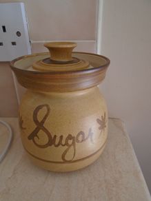 Moville Stoneware sugar storage.Sugar canister,Pottery