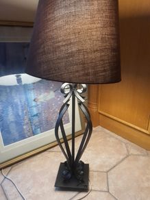 Wrought Iron Table Lamp with Shade
