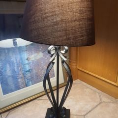 Wrought Iron Table Lamp with Shade