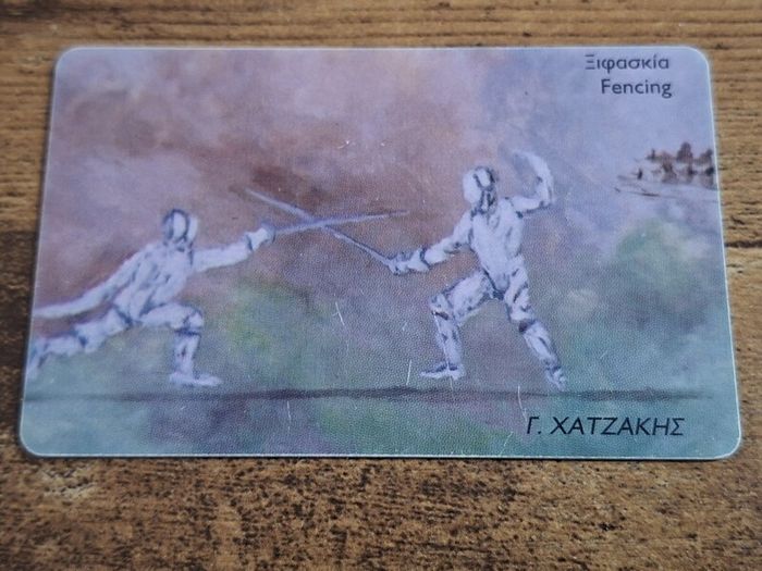 Greece Phonecard "Olympics 2004 - Fencing", used, 5/2004, 3 Euro - free standard postage