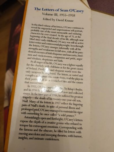 The Letters Of Sean O'casey Volume Iii: 1955-1958