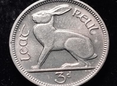 Ireland - 1968 - Weak Strike - 3 Pence - Hare - Km.12a - Unc - [792]
