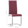Cantilever Dining Chairs 6 pcs Wine Red Fabric Image 8