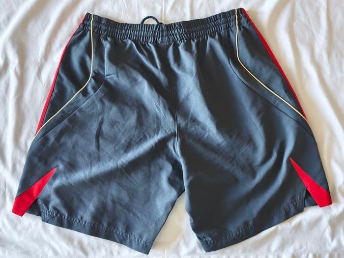 Liverpool FC Shorts 2009/10 Adidas Training Woven - Charcoal Grey Red - Size S - LFC