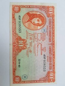 1940 Lady Lavery Ten Shilling Note War Code H