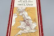 6 Routes to Ireland LMS Railway Timetable and Map 1924 - Antique