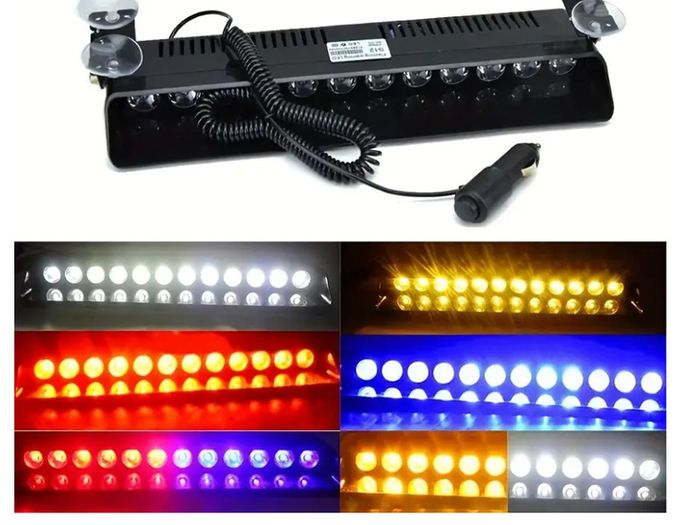 12-Led Strobe Flash Light Emergency Warning with Suction Cups