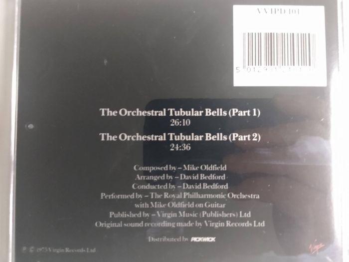 Mike Oldfield W/ Royal Philharmonic Orchestra - The Orchestral Tubular Bells CD (1989) EX+
