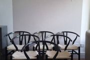Six Iconic Black Wishbone Chairs