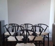 Six Iconic Black Wishbone Chairs