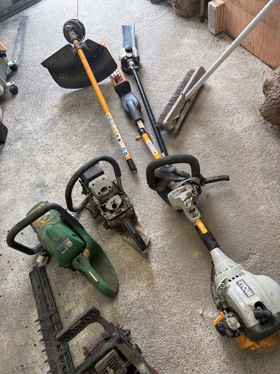 chainsaw, hedge trimmers