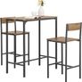 Industrial Style Table and 2 Bar Chairs Set Bar Table + Bar Stools Standing Table Bar Game High Table Chair Image 2
