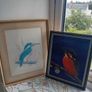 A pair of vintage kingfisher paintings Image 2