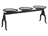 3-Seater Bench 155 cm Black Cast Iron