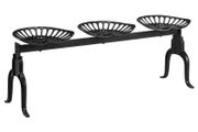 3-Seater Bench 155 cm Black Cast Iron