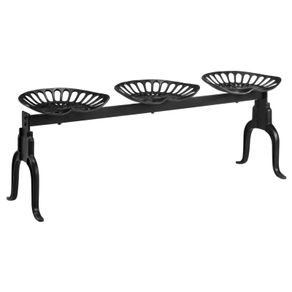 3-Seater Bench 155 cm Black Cast Iron