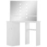 Corner Dressing Table Make-up Table with LED Light White Image 4