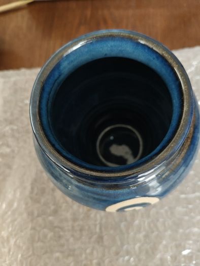 Jack O Patsy Blue  Pottery Small Vase