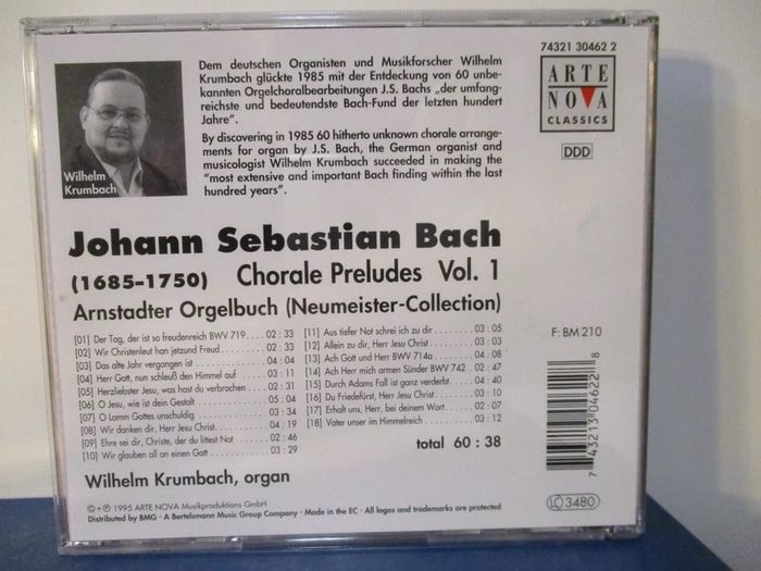 Johann Sebastian Bach. Chorale Preludes. 3 x CD Boxset. Free Postage!
