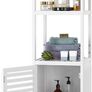 BRAND NEW Bamboo Tall Cabinet Bathroom Storage Shelf With 3 Tiers Narrow Storage Cabinet 33x33x169 cm Image 5