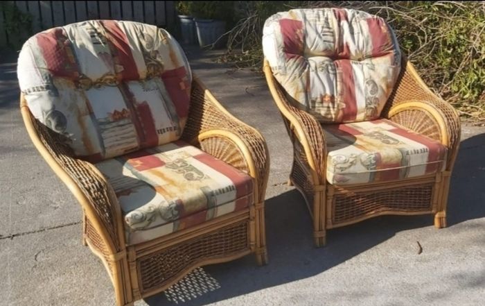 Wicker Furniture Set + Coffee Table