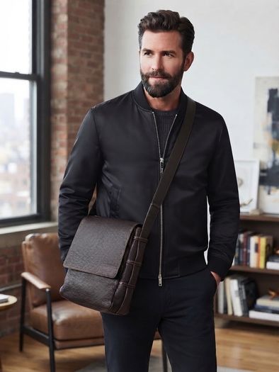 Stunning Givenchy French Couture Men's Leather Messenger Laptop Bag