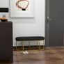 Retro Design Shoe Bench, Bed Bench, Hallway Bench, Velvet Look, Holds up to 200 kg, Metal Frame, Black, 100 x 37 x 43cm Image 6