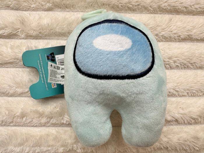 Light Blue Among Us keychain bag clip plush soft  approx. 11 cm. Please see photos