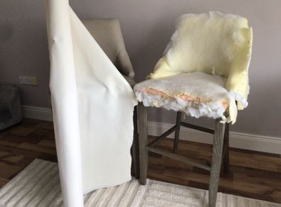 TwoTufted bar stools  - needs reupholstery