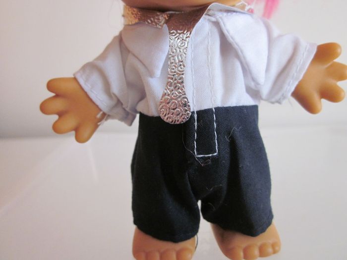 Vintage Russ Original Troll - Silver Toy  Boy (4 inch)