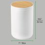 Swing Lid Bathroom Bin - Bamboo and Plastic Rubbish Bin for Bathroom - Small Trash Can - Bamboo and White Image 3