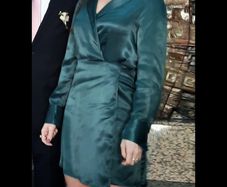 Mango satin dress - Size S - Aquamarine