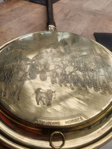 Victorian Brass bed warmer as new