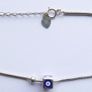 Vintage Sterling Silver 925 Blue Evil Eye Bracelet, length 8,5" -  2,8g Image 3
