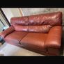 leather brown 3 seater Image 2