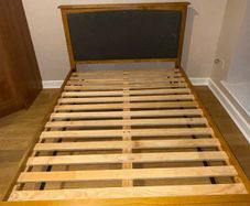 Double oak bed frame and respa spinal supreme mattress