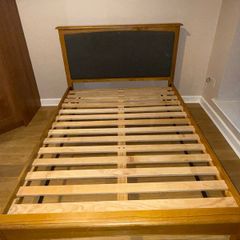 Double oak bed frame and respa spinal supreme mattress