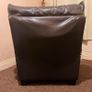 black leather sofa and arm chairs Image 5