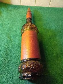 Vintage Brown Glass Alcohol Bottle