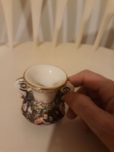 Vintage Copodimonte Cherub miniature vase