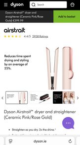 Dyson Airstrait dryer and straightener (Ceramic Pink/Rose Gold)