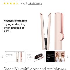 Dyson Airstrait dryer and straightener (Ceramic Pink/Rose Gold)