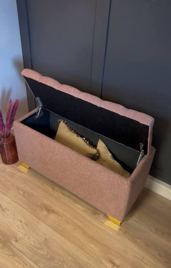 Elegance Boucle Ottoman with Storage 100x40