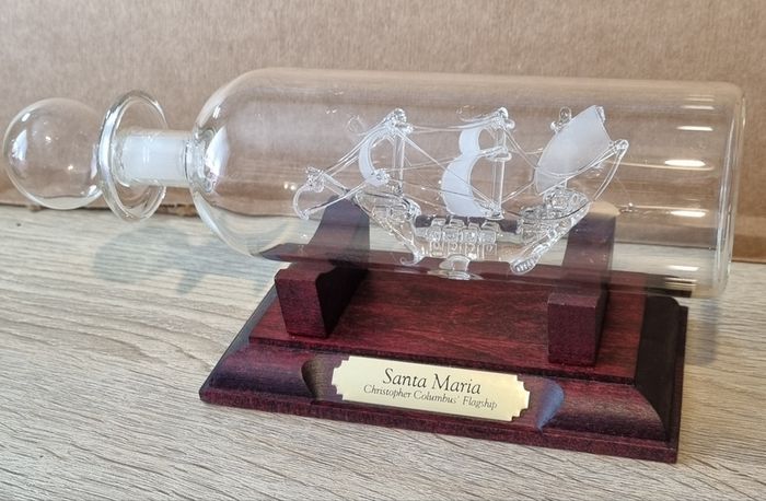 Vintage Mayflower Glass Ship - Santa Maria Christopher Columbus Flagship